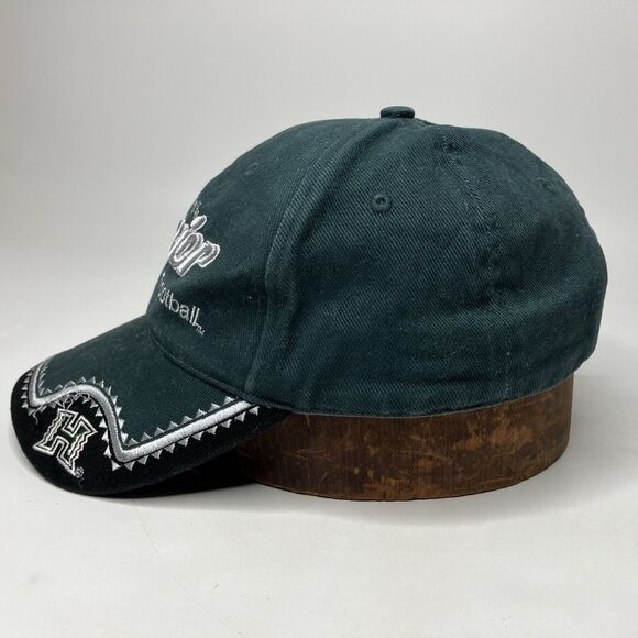 University of Hawaii Warrior Baseball Hat Cap Green Silver Strapback Embroidered - Picture 5 of 14